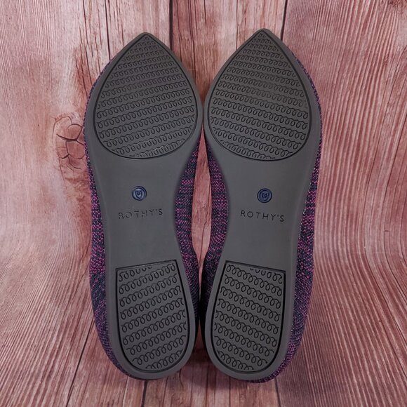 Rothys Womens Sz 7.5 The Point Heather Magenta Slip On Flats Shoes Retired Rare - Picture 13 of 15
